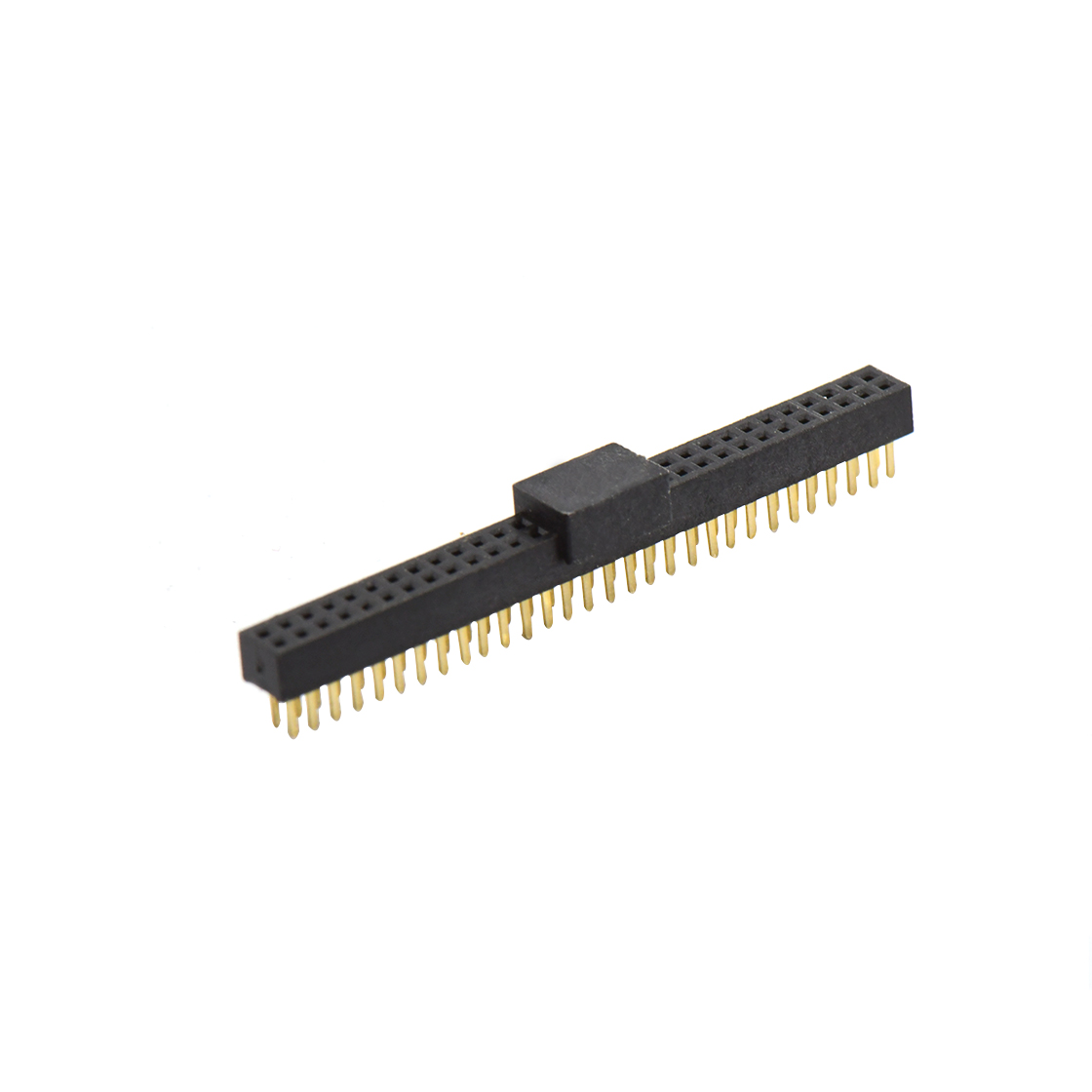 FH1007 排母连接器 Pitch 1.00mm 180° 双排 DIP 排母 塑高2.1mm PC2.0 2X30Pin 黑色 镀全金G/F